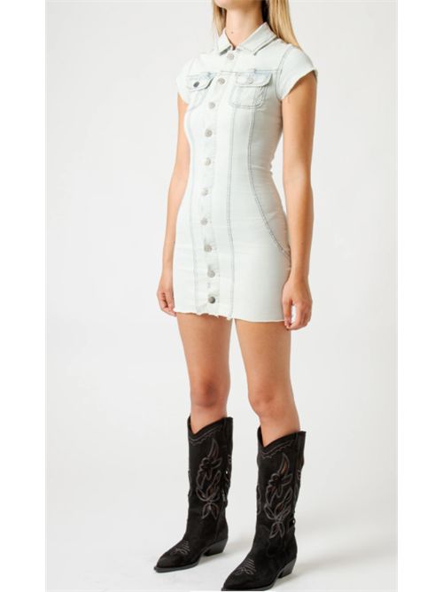 Abito Denim Slim Fit con Bottoni  Mini Dress, Stile Casual Chic Met Met | M12 T19L951V. UNICA